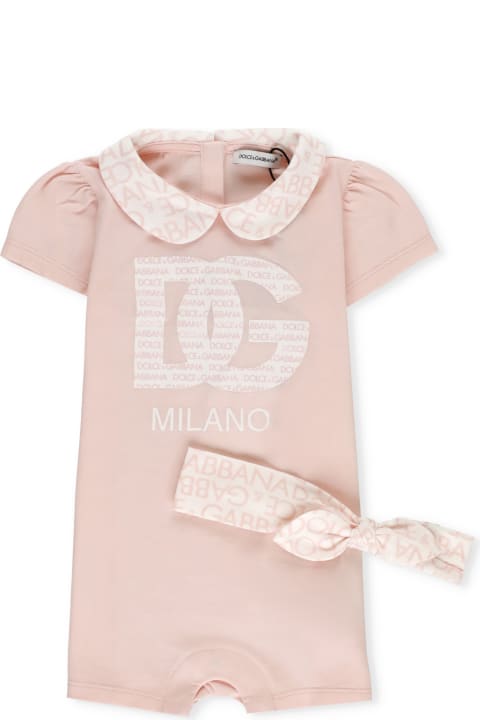 Dolce & Gabbana Bodysuits & Sets for Baby Girls Dolce & Gabbana Logomania Set