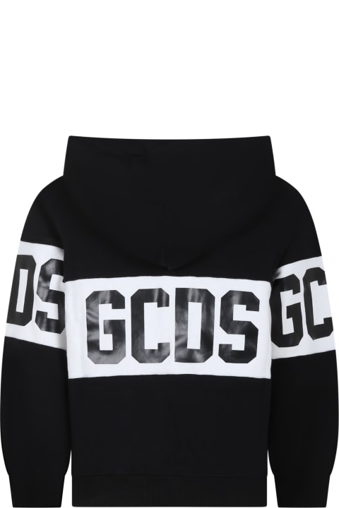 GCDS Mini for Kids GCDS Mini Black Sweatshirt For Kids With Logo
