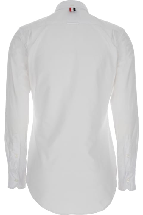 Thom Browne Topwear for Women Thom Browne Classic Point Collar Shirt W/ Rwb Grosgrain Placket In Oxford