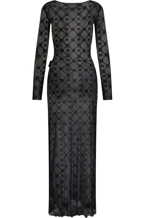 Homeware Marine Serre 'moonogram Mesh Flock' Maxi Dress