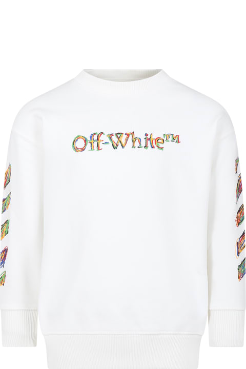 Sweaters & Sweatshirts for Boys Off-White White Sweatshirt For Boy With Logo