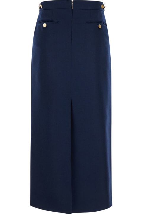 أدوات منزلية Thom Browne Calf Legth Side Tab Skirt In Solid Wool Twill