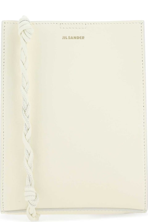 Jil Sander Clutches for Women Jil Sander Ivory Leather Small Tangle Shoulder Bag