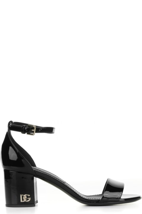 Shoes for Women Dolce & Gabbana Leather Sandal With Strap And Mini Logo