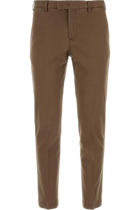 PT01 Clothing for Men PT01 Brown Stretch Cotton Blend Pant