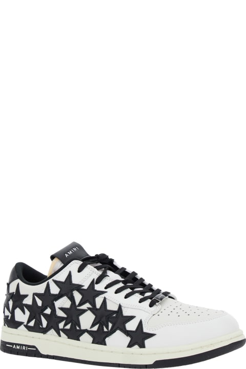 Shoes for Men AMIRI Black And White Low Top Sneakers With Stars In Leather Man
