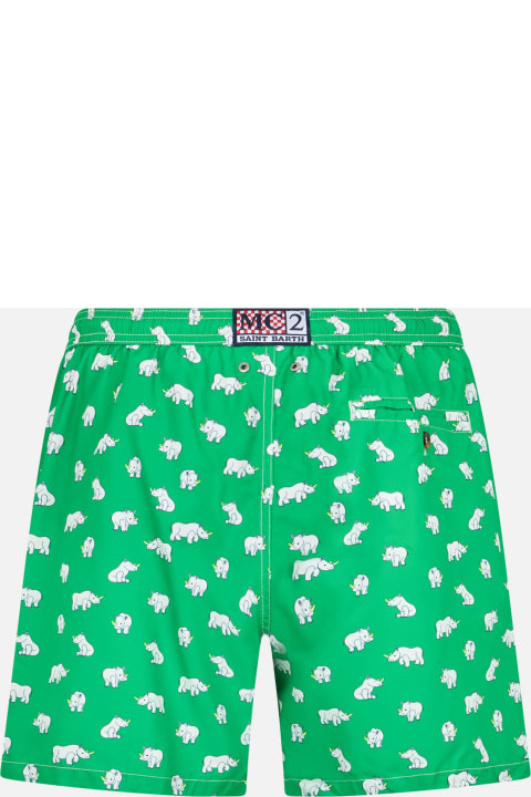 Homeware MC2 Saint Barth Man Lightweight Fabric Swim-shorts Lighting Micro Fantasy With Rhino Print