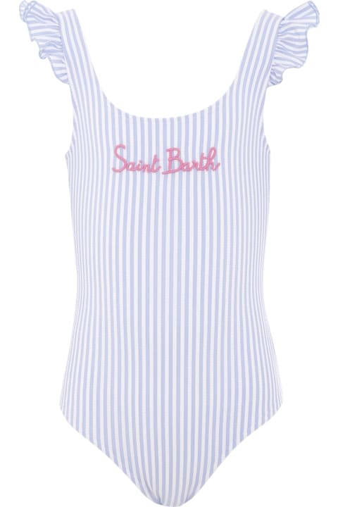 Homeware MC2 Saint Barth Light Blue Swimsuit For Girl With Logo
