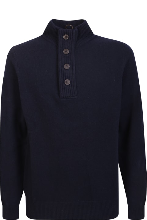 سترات لـ القسم الرجالي Barbour Wool Sweater With Buttons And Patches