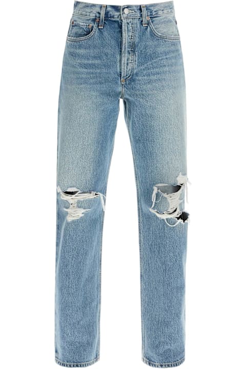 Homeware AGOLDE Relaxed Straight Fit Kelly Used Effect Jeans