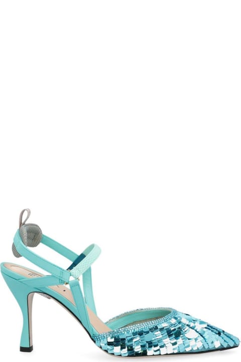 Fendi for Women Fendi Sequin-embellished High-heeled Slingback Pumps