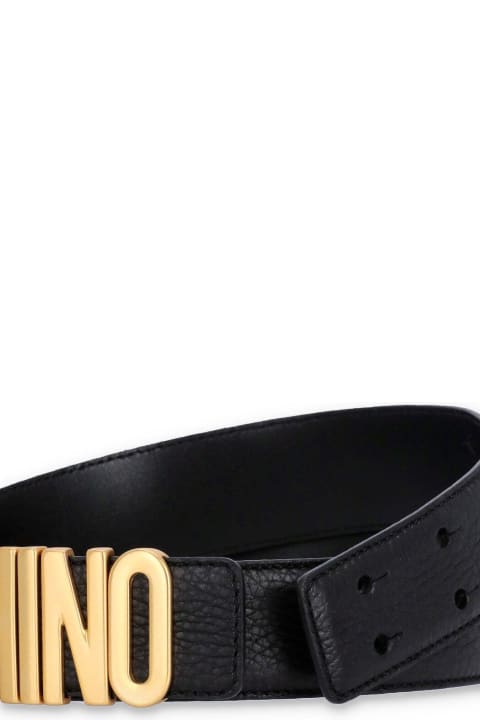 Moschino Belts for Men Moschino Logo Lettering Buckle Belt