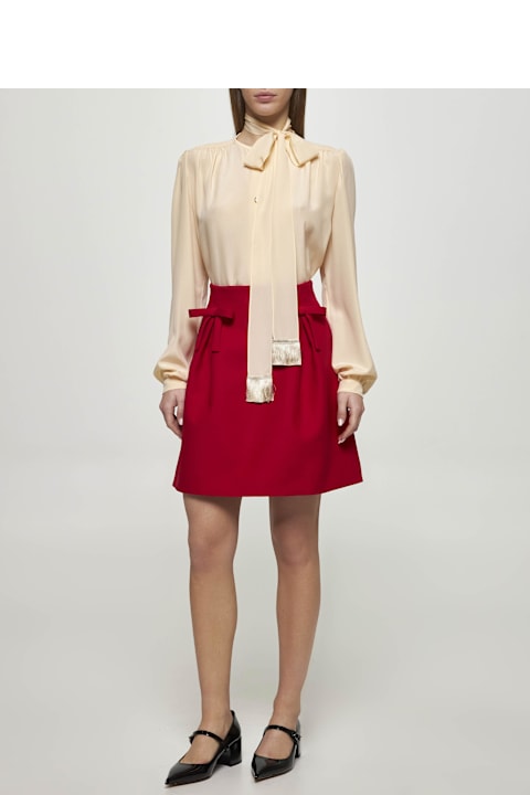 Topwear for Women Valentino Garavani Ivory Crepe De Chine Shirt