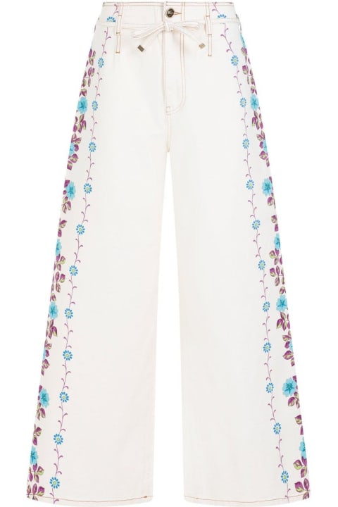 Fashion for Women Etro Floral-printed Wide-leg Stretched Jeans