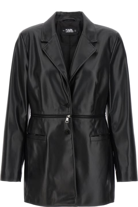 ウィメンズ Karl Lagerfeldのコート＆ジャケット Karl Lagerfeld Recycled Leather Blazer
