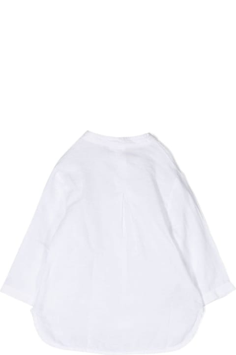 Il Gufo Topwear for Baby Girls Il Gufo White Long Sleeve Shirt In Linen Baby