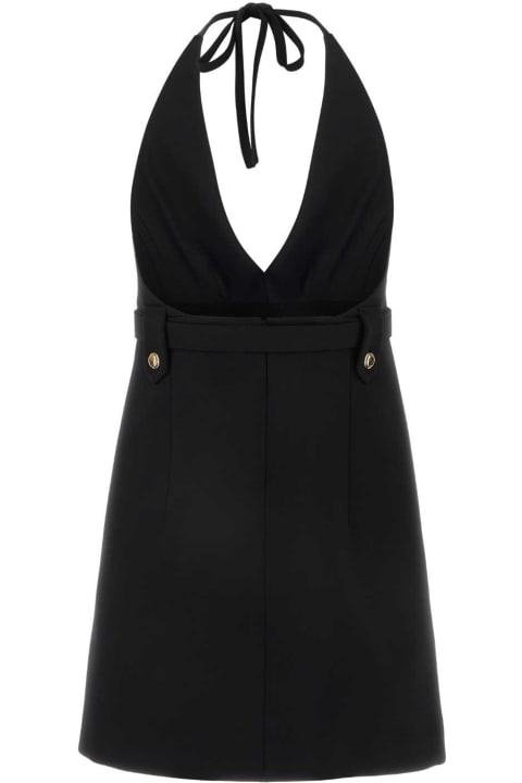 جمب سوت لـ السيدات Miu Miu Black Stretch Wool Dress