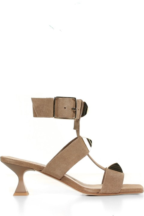 Suede Sandal With Studs Detail