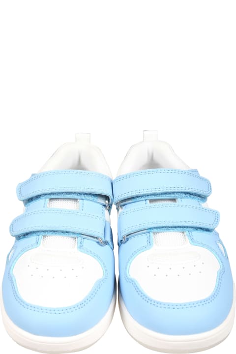 Shoes for Boys Calvin Klein Light Blue Sneakers For Kids With Logo