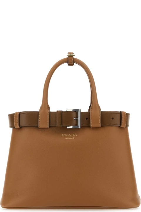 Fashion for Women Prada Caramel Leather Prada Buckle Medium Handbag