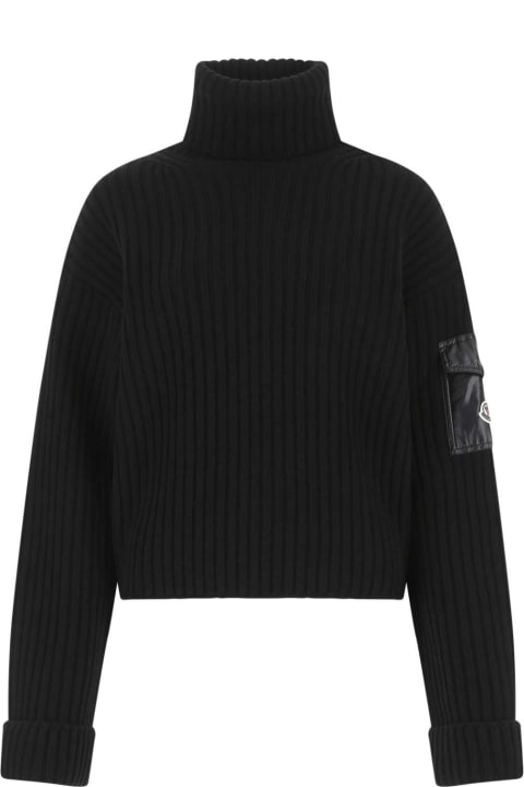Moncler Sale for Women Moncler Black Wool Oversize Sweater