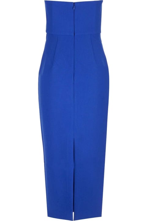 Roland Mouret Clothing for Women Roland Mouret Asymmetric Midi Dress In Blue Crepe