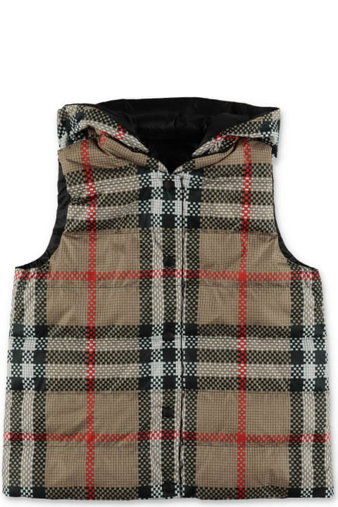 Coats & Jackets for Boys Burberry Burberry Smanicato Reversibile Oaklee In Nylon Con Cappuccio Bambino
