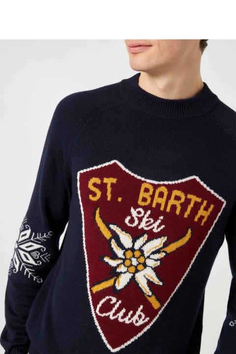 Homeware MC2 Saint Barth Half-turtleneck Sweater Davos With Alpine Jacquard