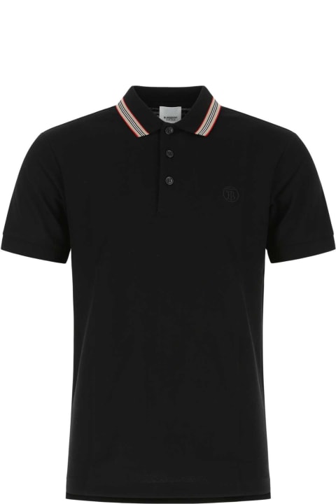 Clothing Sale for Men Burberry Black Piquet Polo Shirt