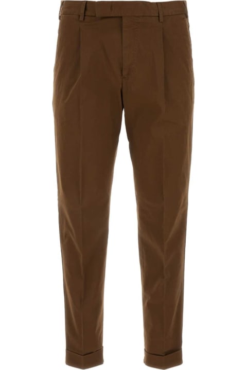 PT01 Clothing for Men PT01 Chocolate Stretch Cotton Pant