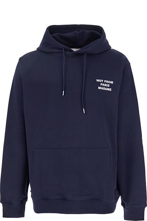 Homeware Drôle de Monsieur Blue Hoodie With Logo In Cotton Man