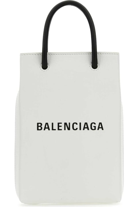 ウィメンズ デジタルアクセサリー Balenciaga White Leather Phone Case