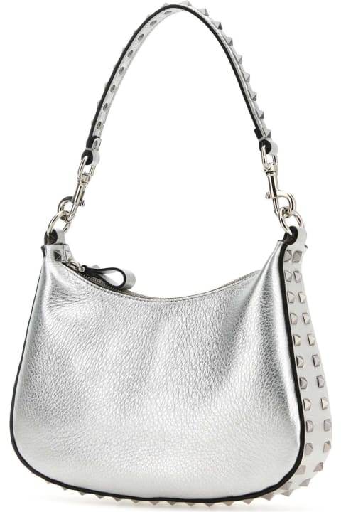 Totes for Women Valentino Garavani Silver Leather Rockstud Handbag