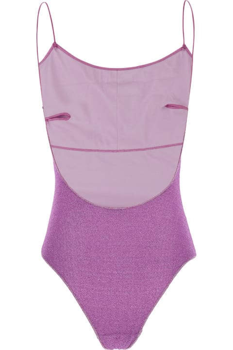 Swimwear for Women Oseree 'lumière Maillot' Violet Swimsuit With Open Back In Lurex Woman