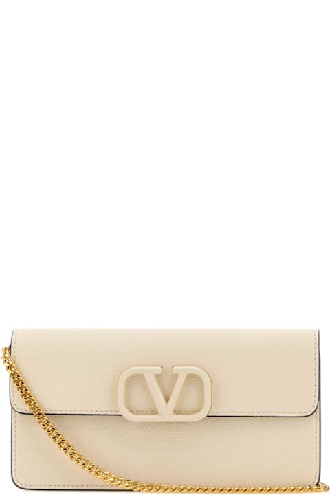 Valentino Garavani Ivory Leather Clutch