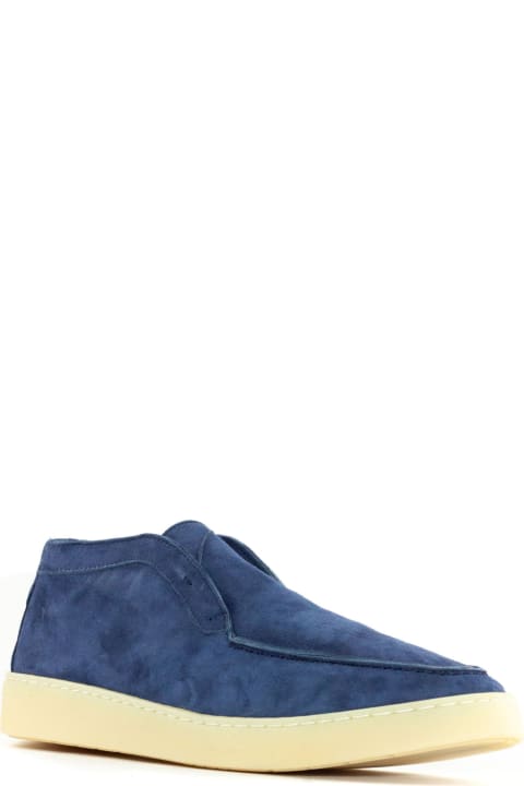 Andrea Ventura Shoes for Men Andrea Ventura St. Bart Zenit Blue Suede Ankle Boot