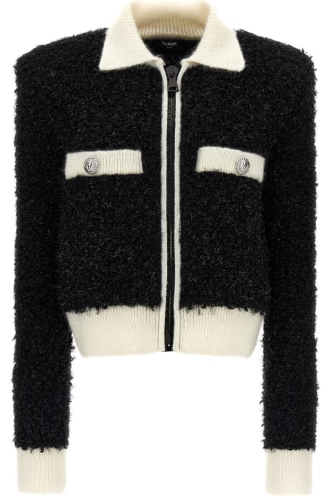 ウィメンズ Balmainのコート＆ジャケット Balmain Furry Tweed Jacket