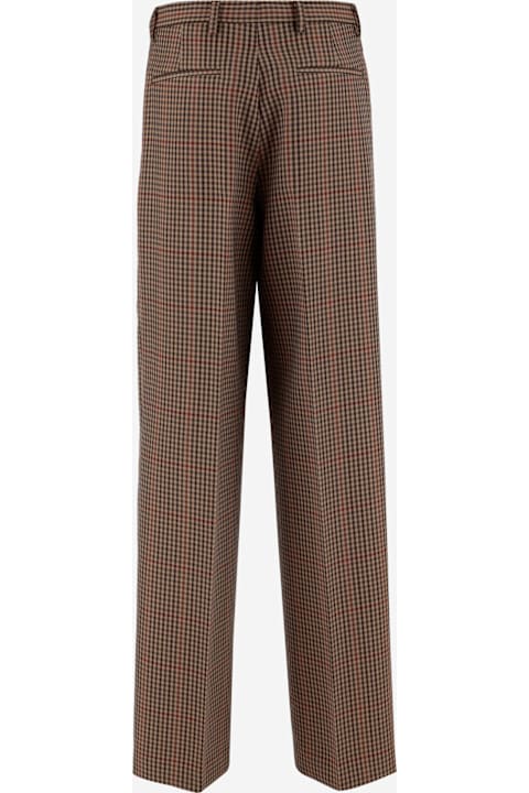 Dries Van Noten لـ Women Dries Van Noten Wool Pants With Check Pattern