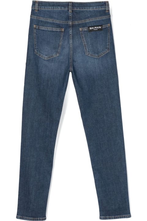ウィメンズ新着アイテム Balmain Blue Straight-leg Jeans With Logo Patch