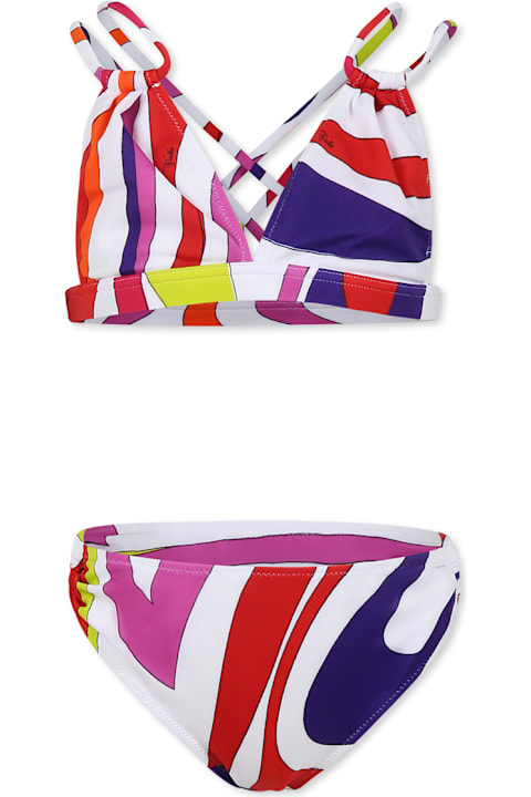 Pucci Swimwear for Women Pucci Multicolor Bikini For Girl With Marble Print