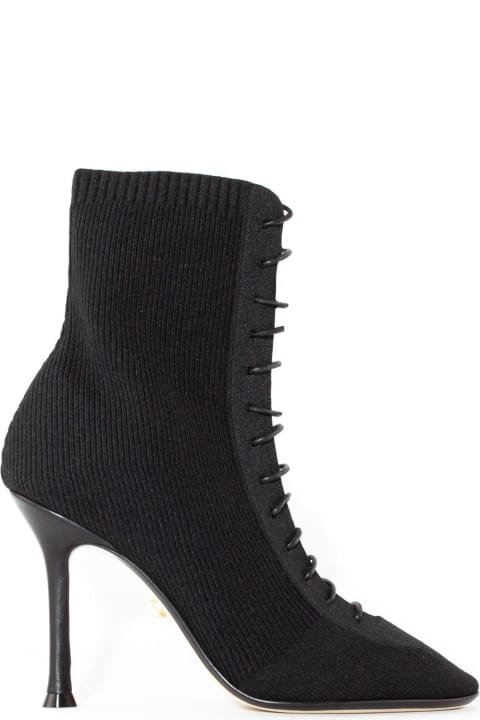 Alevì Boots for Women Alevì Black Knit Ankle Boots