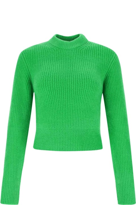 T by Alexander Wang for Women T by Alexander Wang Green Stretch Wool Blend Sweater