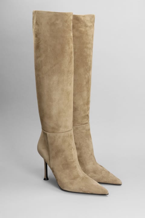 Alevì Boots for Women Alevì Raja 95 High Heels Boots In Taupe Suede