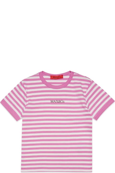 Max&Co. for Kids Max&Co. White And Fuchsia Striped T-shirt With Logo