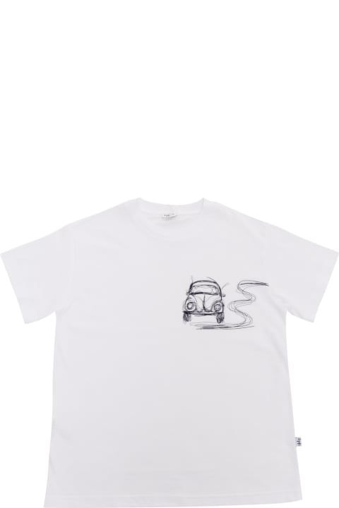 ボーイズ Il GufoのTシャツ＆ポロシャツ Il Gufo White T-shirt With Pattern