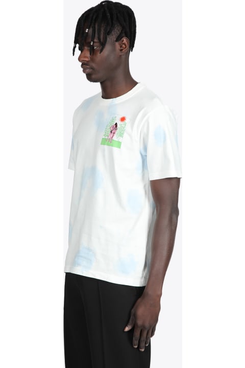 Growers And Showers White cotton t-shirt with chest embroidery - Growers And Showers