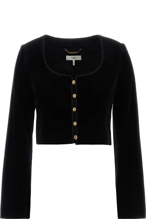 Chloé Black Velvet Blazer