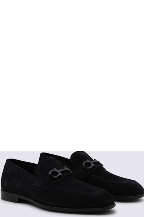 Ferragamo Navy Leather Loafers