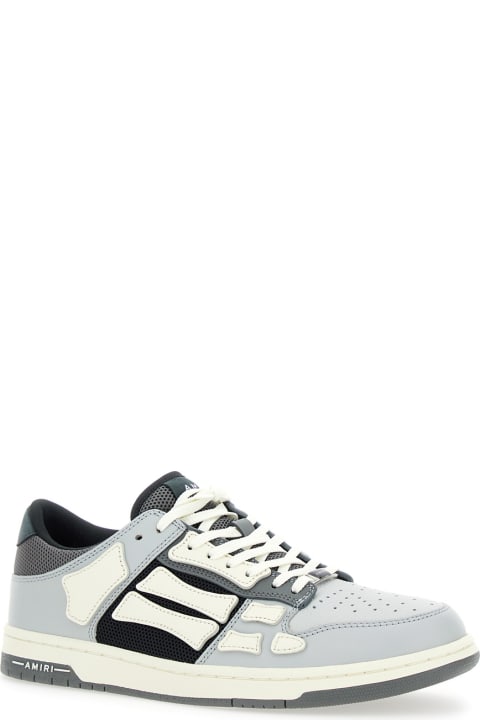 Fashion for Men AMIRI Grey Low Top Sneakers With Panels In Leather Man