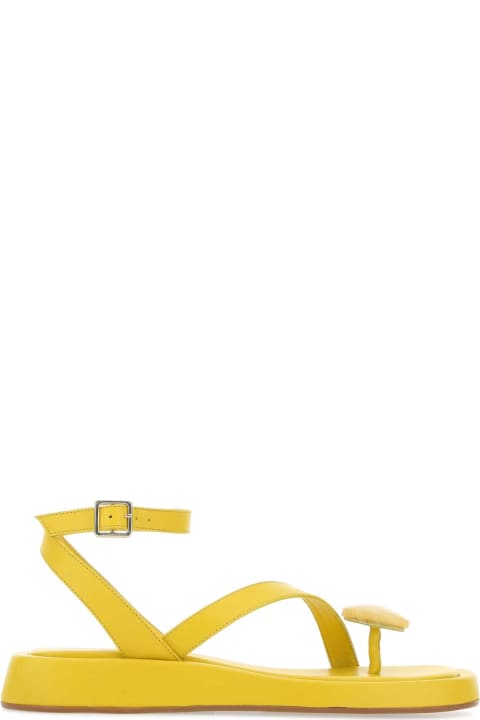 GIA BORGHINI for Women GIA BORGHINI Yellow Leather Rosie 18 Thong Sandals